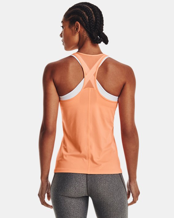 Camiseta sin mangas HeatGear® Armour Racer para mujer, Orange, pdpMainDesktop image number 1